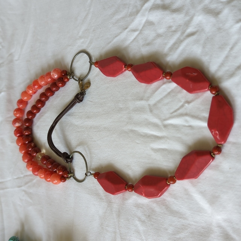 Coral chunky necklace